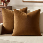 MIULEE Velvet Throw Pillow Covers 18x18 Inch, Pack of 2 - Dark Blue, Super Soft Decorative Square Cushion Cases Modern Luxury Home Decor for Sofa, Couch, Bed, Chair
