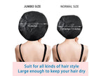 Super Jumbo Shower Cap 2 PCS Waterproof Shower Caps for Women, Extra Large Shower Cap, Reusable Super Large Bath Caps Hair Cap for Long Thick Curly Hair, Locs, Twist Braids - Black + White