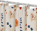 Watercolor Floral Shower Curtain, Sage Green Beige Flower Shower Curtain for Bathroom, Modern Minimalist White Waterproof Fabric Shower Curtain Set 72x72 Inch
