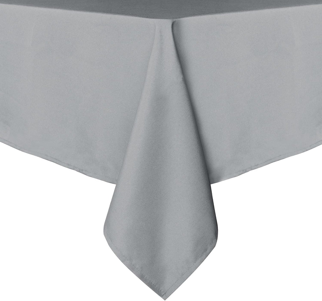 Rectangle Tablecloth - 60 x 84 Inch - Stain and Wrinkle Resistant Washable Polyester Table Cloth, Decorative Fabric Table Cover for Dining Tables, Buffet Parties and Camping, Black